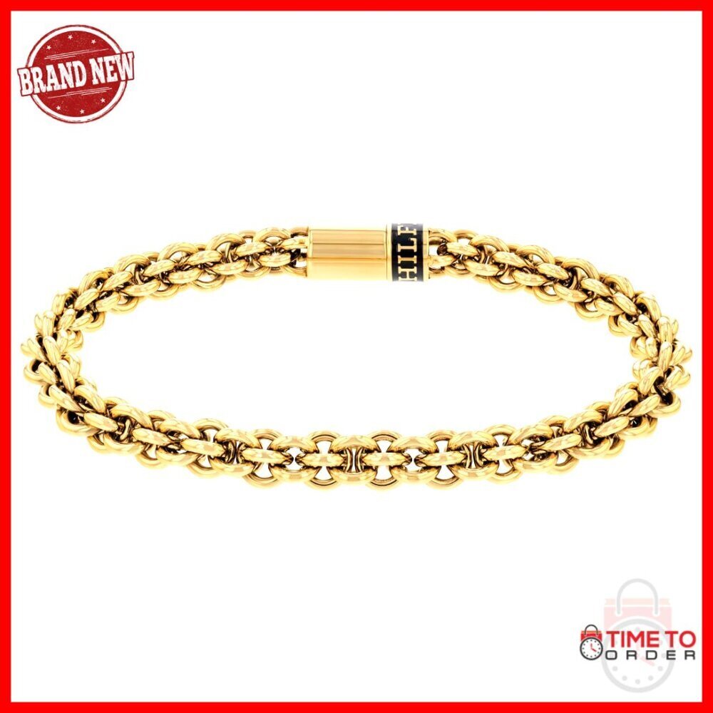 Men's 23K Gold-Plated Chain Bracelet with Magnetic Closure